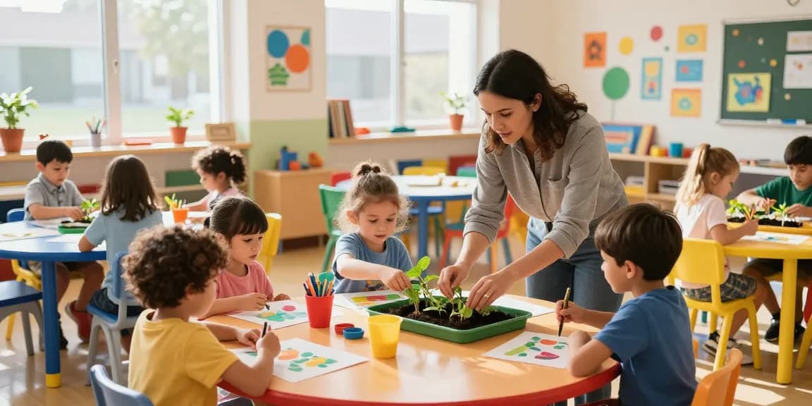 Engaged children in pre schools in Singapore exploring nature with hands-on activities, fostering creativity and curiosity.