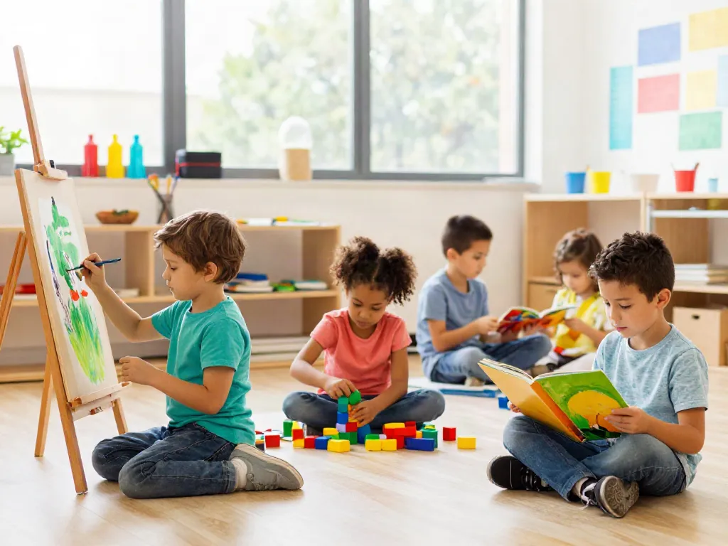 RUSUNTOTO mengajak anak-anak berkreasi dalam ruang belajar ceria.
