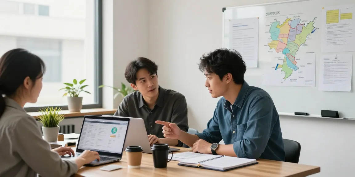 Contractors strategizing Local SEO for contractors in a modern office.