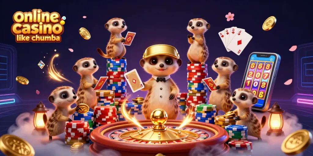 Play exciting games at online casino like chumba, with meerkats dealing cards and jackpot spins.