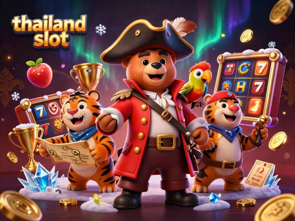 Experience thrilling wins with thailand slot in an engaging 3D casino scene featuring dynamic elements and colorful characters.