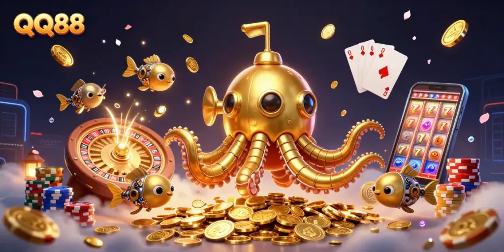 Engage in thrilling QQ88 gambling experiences with immersive 3D casino elements.