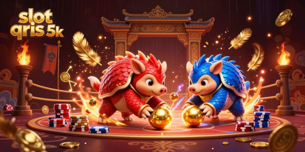 Engage in slot qris 5k excitement with dynamic pangolin characters and vibrant casino elements.