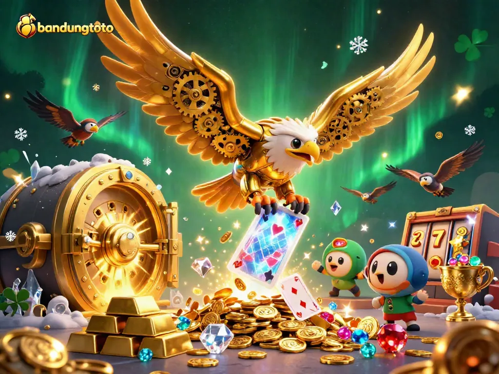 Engage with bandungtoto in a vibrant 3D scene filled with glamorous casino elements.