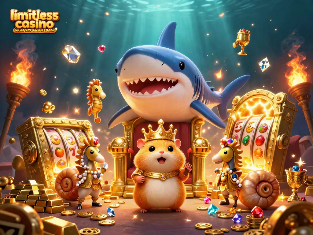 Experience limitless casino no deposit bonus codes with a dynamic fantasy scene of a hamster king and treasures.
