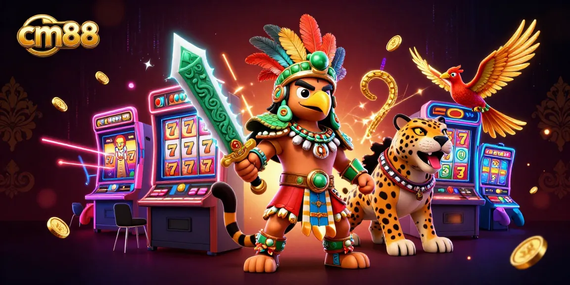 Experience the thrilling cm88 online casino with vibrant slot machines and dynamic characters.