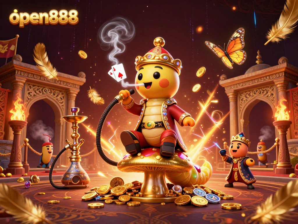 Join open888 for an electrifying poker showdown in a vibrant 3D casino scene.