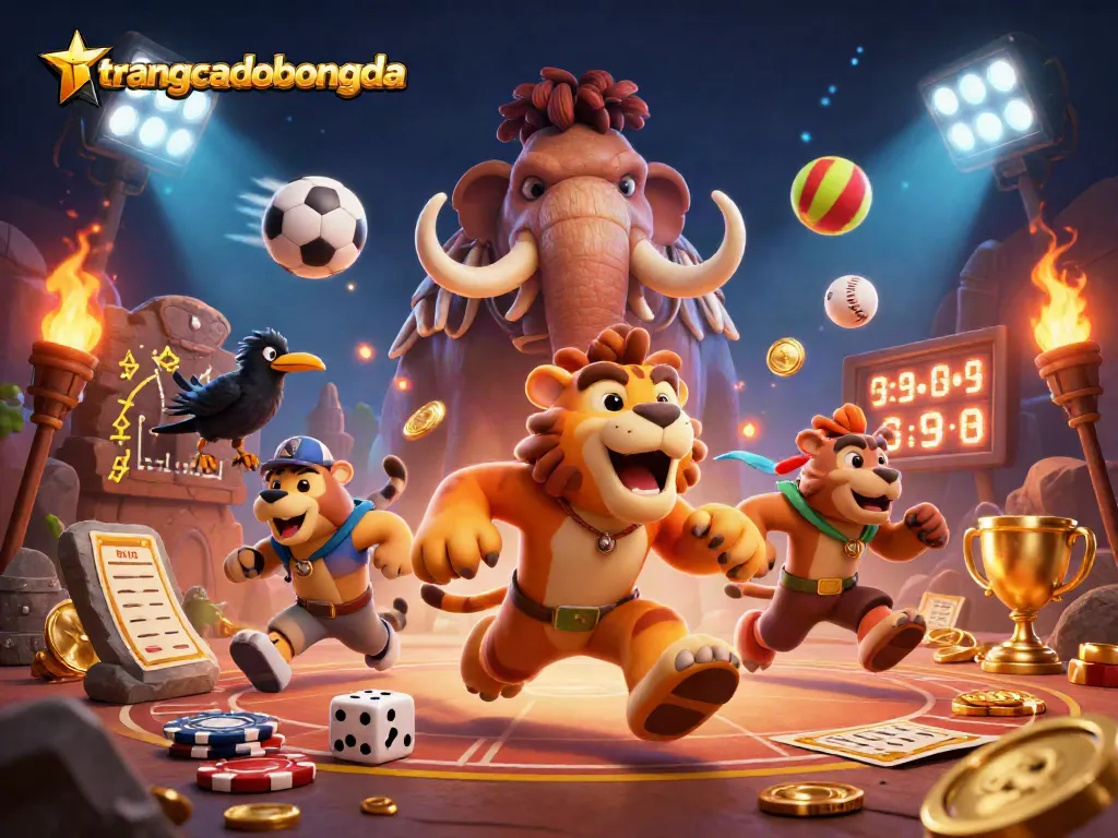Place bets on sports with trangcadobongda at a dynamic prehistoric casino with lively characters.