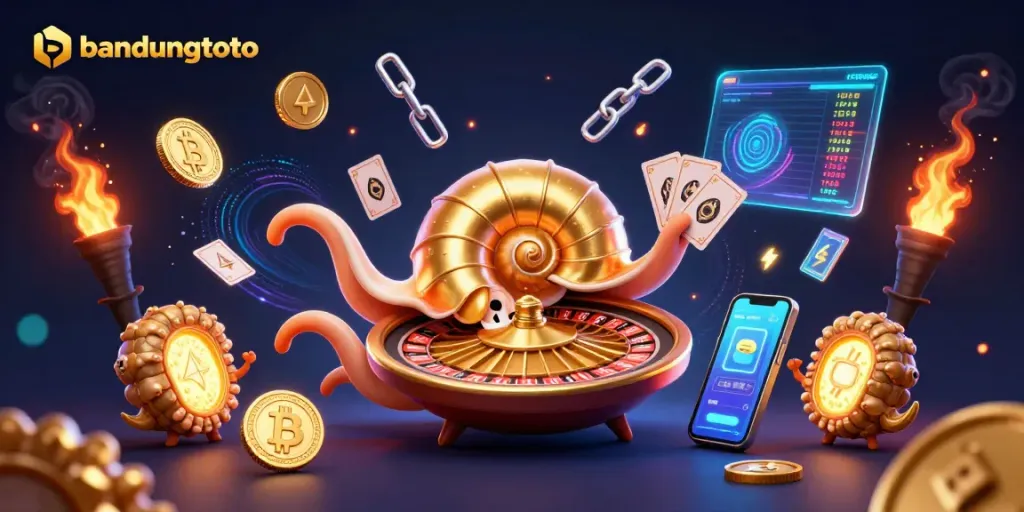 Experience thrilling gaming with bandungtoto in a vibrant 3D casino scene packed with action.