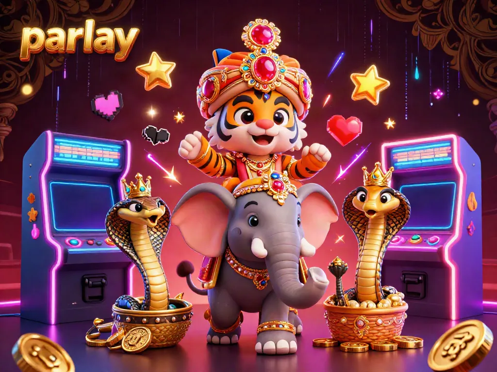 Enjoy thrilling parlay betting with vibrant casino characters and gaming elements in this 3D illustration.
