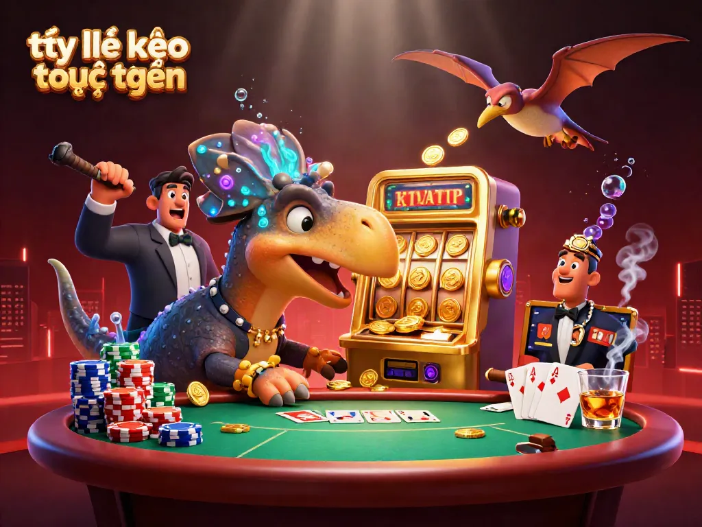 Engaging illustration of tỷ lệ kèo trực tuyến showcasing dynamic casino scene with intense action.