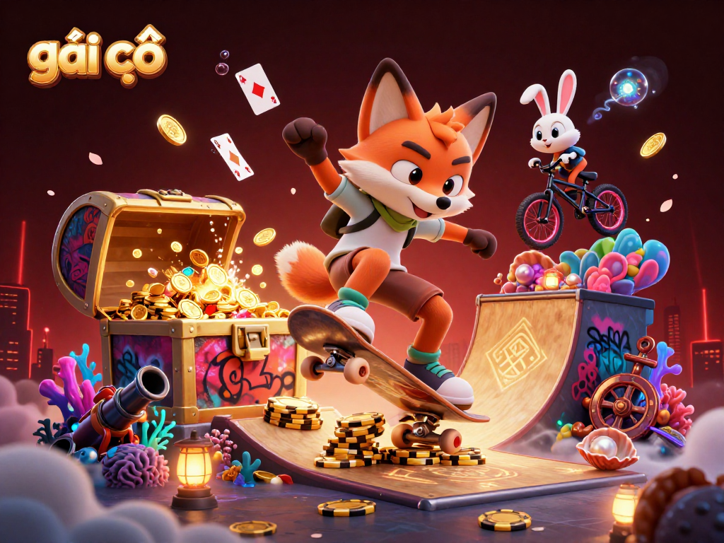 Engaging 3D illustration depicting girls calling at a casino setting, featuring vibrant casino symbols.