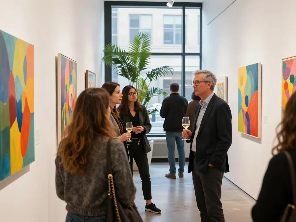 Bruce Bailey Toronto at an art gallery event discussing contemporary works