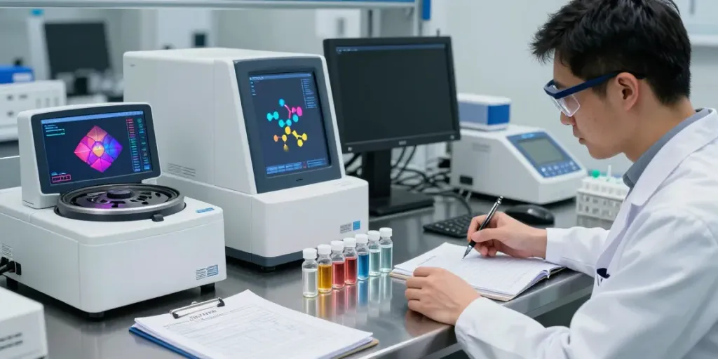 CJC-1295 with DAC research scene in a modern laboratory.