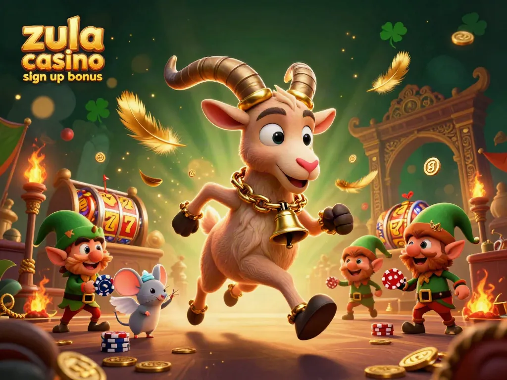 Experience thrilling fun with Zula Casino sign up bonus featuring playful characters amidst exciting slots.