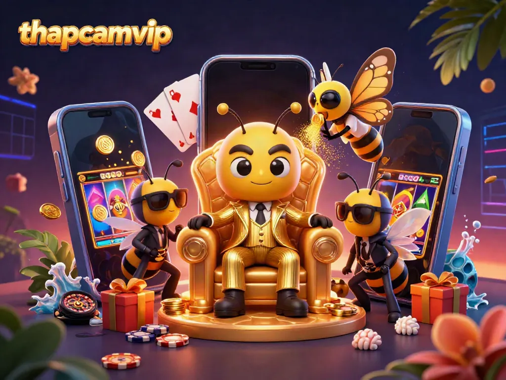 Experience thrilling gameplay with thapcamvip in a vibrant 3D scene featuring casino elements.
