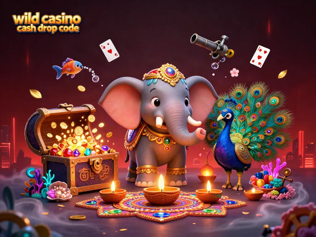 Engage with the wild casino cash drop code featuring vibrant 3D characters celebrating with rich details.
