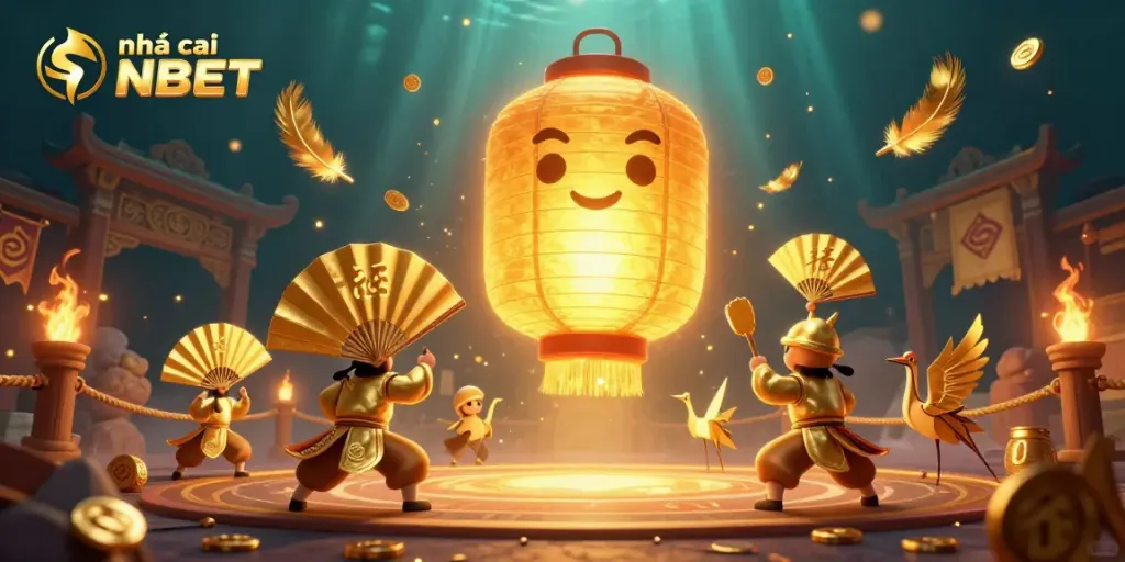 Engage with nhà cái NBET features in this vibrant 3D casino scene filled with colorful gaming activities.