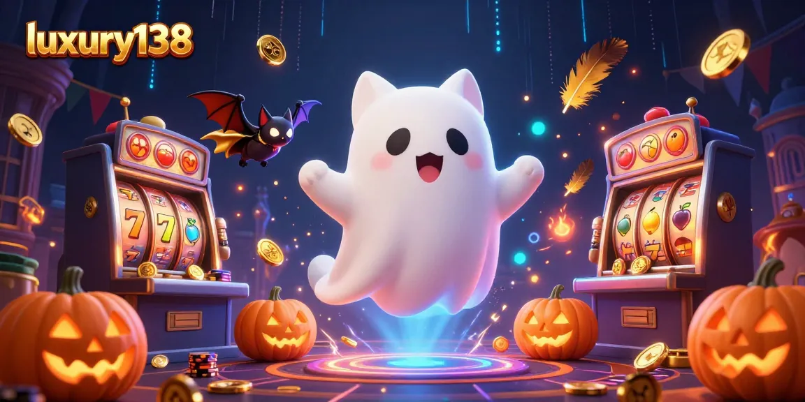 Permainan slot pada luxury138 dengan karakter kucing hantu dan kelelawar, menciptakan pengalaman bermain yang menakjubkan.