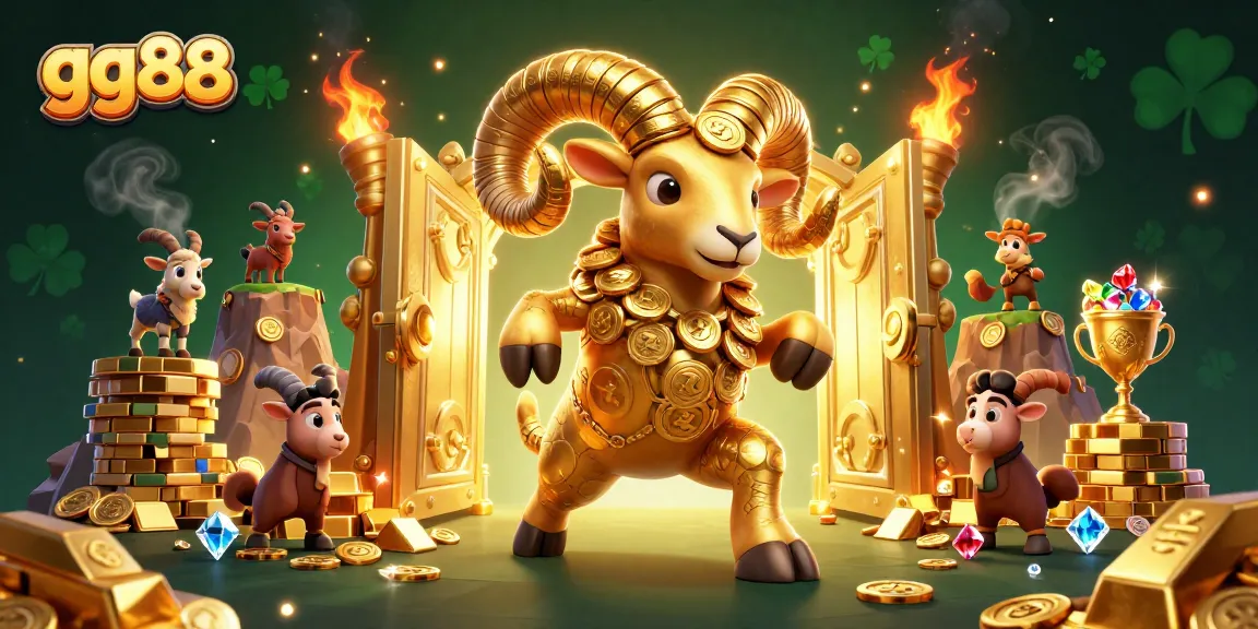 Engage with the excitement at gg88 where a golden ram charges to unlock a treasure trove of gaming possibilities.